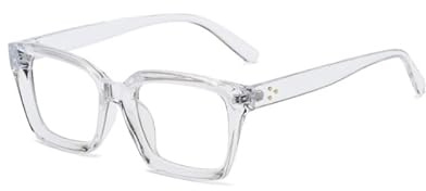 TECH-LINE-DIRECT FASHION ACCESSORIES Gafas cuadradas retro unisex para hombre y mujer, color negro/transparente (marco transparente + lente)