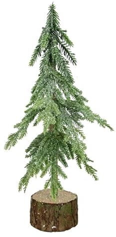ZauberDeko Tannenbaum Deko Kunsttanne Baumstamm Fuß Kunstschnee Glitzer Weihnachtsdeko 27cm, Form:B