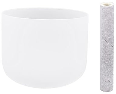 LUNICASHA Quarzkristall Klangschale, 8 Zoll Klangschale Kristall, Kristallklangschalen Set, Quarz Kristall Chakra Schüssel für Meditation Gebetsentspannung, F Note