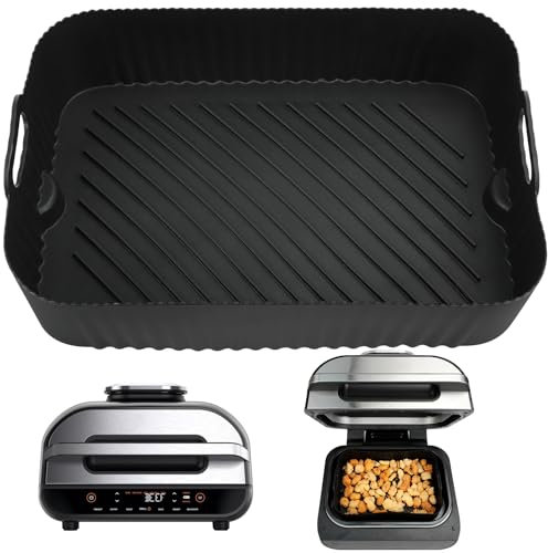 YQL 29cm x 20cm x 8cm Silikonform für Mini Backofen 25 Liter/Ninja Foodi MAX Grill & Airfryer AG551EU, Ninja Foodi Max Grill Zubehör, Rechteckig Silikon Einsatz für Heißluftfritteuse/Miniofen