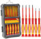 VDE Tournevis Electricien, 6 pcs Tournevis Isolé 1000v Magnétique, 3 Cruciformes et 3 Plats, Fabriqué en Acier S2 de Qualité Industrielle
