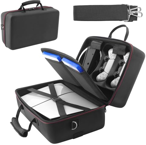 inRobert Tragetasche kompatibel mit PS5 Slim, Hartschalen-Organisator schützende Reisetasche hält 2023 PlayStation 5 Slim Konsole, Controller, Netzkabel und anderes Zubehör