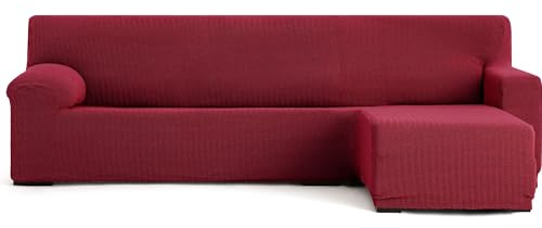 ECOMMERC3 | Copridivano Chaiselongue Braccio corto destro super elastico bielastico - Copridivano Chaiselong Colore Bordeaux con schiume di fissaggio e gomme di regolazione valida destra o sinistra