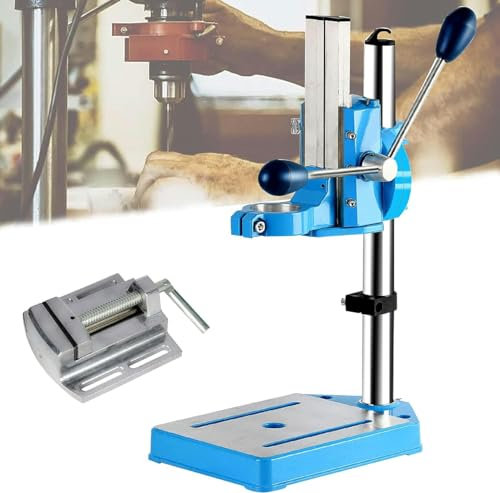 Bench Drill Press Stand,Drill Press Stand for Hand Drill, Bench Drill Press Stand with Vice for Hobbies, Benchtop Drill Presses Workbench Wood Drilling Machine for Precision Drilling