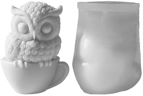 Eulenform Eulen Silikonform Kerzenform Eulen Duftkerzenform Silikon Gießformen Seifenform Tier Silikonform Schokoladenform Für Schokolade Und Seife Zum Anfassen 8x7x10 Cm