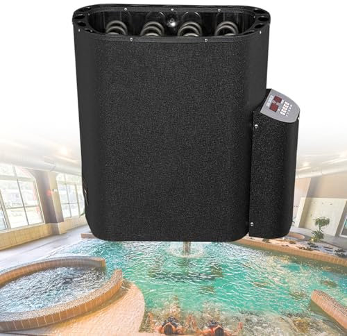 vnmudzeo Stufa Elettrica per Sauna con Display Digitale, Tempo Regolato da 0 A 180 Min, 3 Kw 4,5 Kw 6 Kw 8 Kw 9 Kw Attrezzatura per Riscaldamento A Vapore Umido E Secco Commerciale,4.5kw