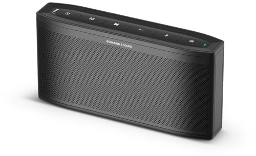BOGASING Era S9 Pro Enceinte Bluetooth Puissante, Haut Parleur avec Audio 2 Canaux et Deux radiateurs passifs, 48H Autonomie, EQ, TF Carte, AUX, Microphone Intégré, Enceintes pour la Bureau (Noir)
