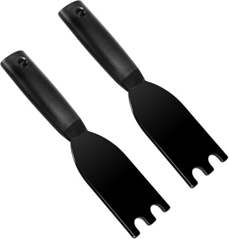 Qianyu 2 Pack Indoor Spatula Grill Scraper for George Foreman Indoor Grills and Most Other Indoor Grills with Grooves Heat-Resistant Grill Spatula Comfortable Grip Easy Cleaner Tool