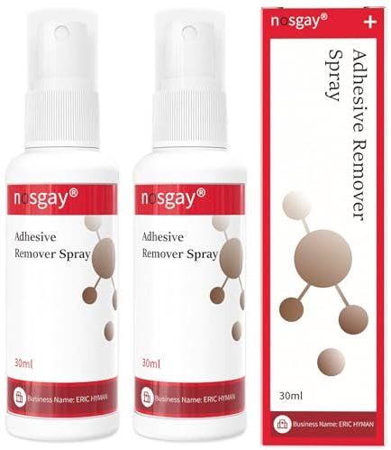 nosgay 2Oz Adhesive Remover Spray for Skin, No Sting Quick Drying Medical Glue Adhesive Remover for Sensitive Skin Ostomy Bags Barriers Bandage Bandaid Wound Dressing Tape Adhesive Residue Removal