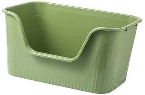 ter trlitay ， Kattsandsbassäng, öppen toppfack for husdjurssand, Kattungtoalett Anti-stänkbänk med hög sida, kattsandsfack,(Green)
