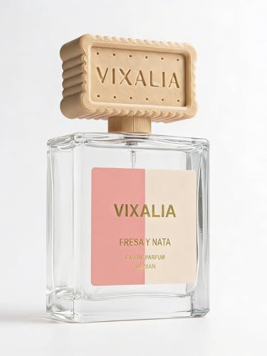 Vixalia Perfume Fresa y Nata 100ml | Eau de Parfum Floral Amaderado Femenino | Colonia Mujer Bergamota Tuberosa Jazmín Larga Duración | Fragancia Nicho Elegante