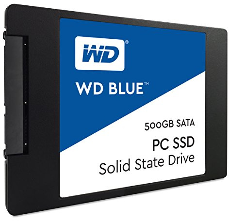 WD Blue 500GB interne SSD Festplatte SATA 6 Gbit/s 2,5 Zoll (7mm). Optimiert für Multitasking und ressourcenintensive Anwendungen. WDS500G1B0A