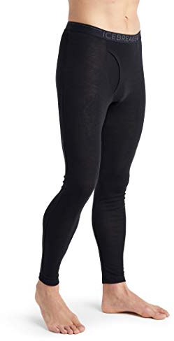 Icebreaker 100% Merinowolle Herren Base Layer - Everyday Leggings mit Eingriff - 175 Ultralight Fabric | Merino Unterwäsche | Thermo Unterwäsche Männer Winter | Thermounterwäsche - Schwarz, XL.