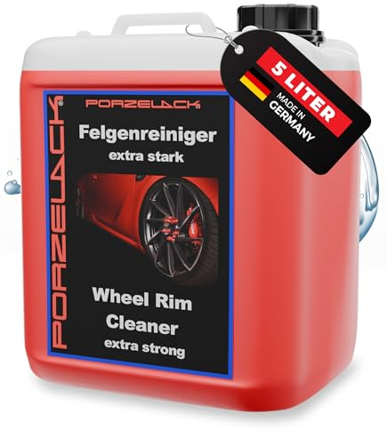 Porzelack® Felgenreiniger extra stark 5 Liter für Auto & Motorrad - Felgenpflege-Reinigungsmittel sehr stark & materialschonend - Vom Hersteller aus Deutschland