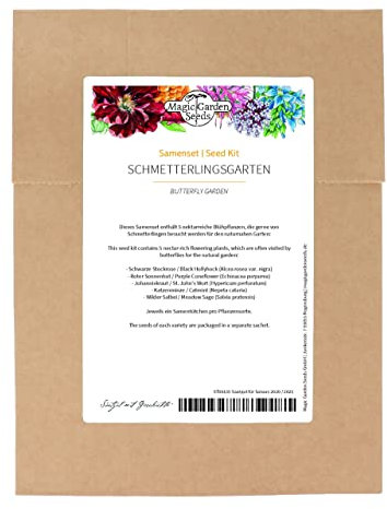 Giardino delle farfalle - set di semi con 5 piante da fiore ricche di nettare che le farfalle amano visitare