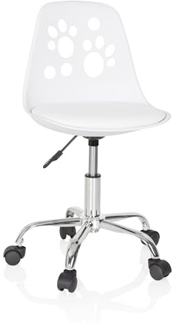 hjh OFFICE 742002 Barnsnurrstol Fancy I - Ung och kul design till fantastiskt pris! Ryggstöd med vacker detalj: Kattfötter, Mycket bekväm, mjukt stoppad stol, Steglös justering av sitshöjden