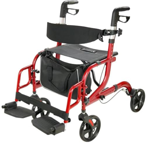 abc HOME | Rollator & Rollstuhl | 2in1 | faltbar | Tasche | verstellbare Höhe