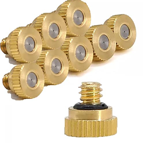 AOTAKE 10 Piezas Boquilla de Nebulización De Latón Boquilla Atomizadora de Baja Presión Boquilla de Enfriamiento y Humidificación de Orificio De 0.1~1.0mm, UNC 10/24 (Size : 0.15mm)