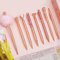WEMATE Parure de 8 stylos à bille,stylos à bille bling bling pour femmes,stylos féminins,stylos à bille à encre noire et bleue,cadeaux pour mariage,bureau,stylo fille fantaisie (or rose)