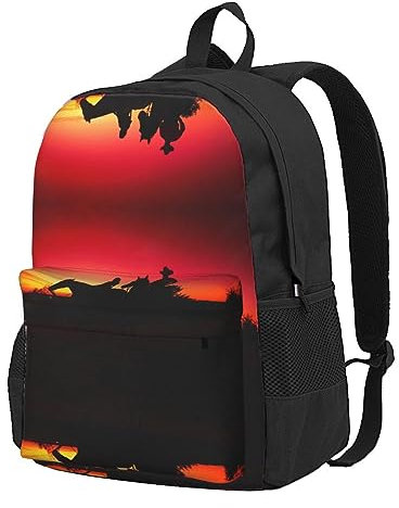 StOlmx Texas Cowboy Laptop Rucksack Reiserucksack Große Wickeltasche Arzttasche, Schwarz , One size