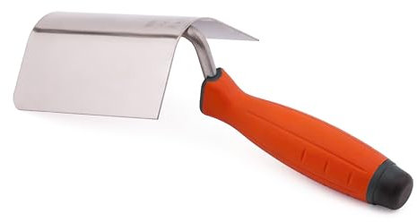 MIVOS Cazzuola per angoli 120 x 95 mm - Cazzuola rotonda - Cazzuola per bordi - Cazzuola per angoli interni in acciaio inox - Cazzuola per angoli interni ed esterni - Cazzuola per angoli esterni