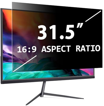 PYS 31.5 Zoll Monitor Blickschutzfilter für Computer 16:9 Seitenverhältnis, Anti-Blaulicht Blendfrei Abnehmbare 31,5 Privacy Screen Bildschirmschutzfolie Monitor Sichtschutzfolie | Anti-Blaulicht Blendfrei Abnehmbare 31,5 Bildschirm Sichtschutzfolie Blickschutzfilter Sichtschutzfilter
