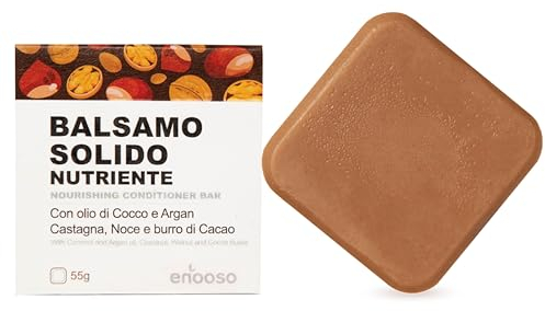 Fester Conditioner für lockiges und krauses Haar | Ohne Sulfate, Silikone, Parabene | Anti-Frizz und nährend mit Argan und Kokosöl, Kastanie und Walnuss | 100% handgefertigt, natürlich, vegan