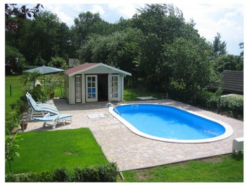 Stahlwandbecken Pool Oval Ovalformbecken 4,50x2,50m Tiefe 1,20m Folie Blau 0,8mm