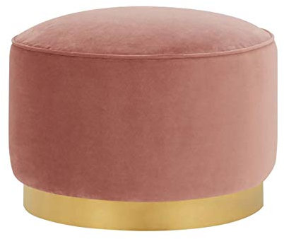 GeELky Kreativer moderner Sofa-Pouf-Fußhocker, bequemer runder Ottoman aus Samt, höhenverstellbar, elastische Schwammfüllung für Wechselschuhhocker, Rosa, 40 x 60 cm (16 x 24 Zoll)