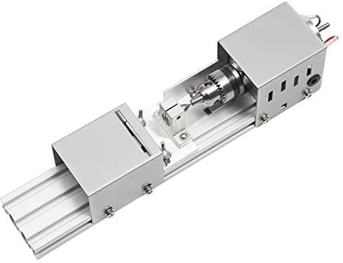 NirWa Mini Torno, máquina Herramienta de Torno de Madera de Mesa, fresadora de carpintería DIY, Juego de Herramientas rotativas de Taladro de Cuentas de Pulido(Blanco)