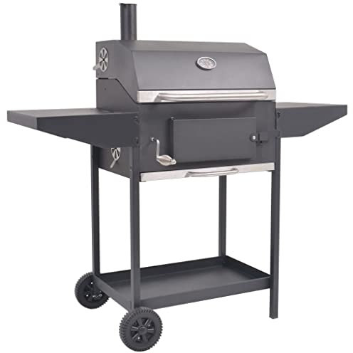 Fumoir à charbon de bois pour cuisine et salle à manger avec étagère inférieure Noir Maison et jardin