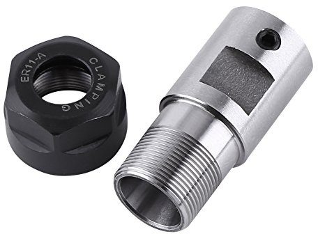 Yctze ER11 Extensión del Husillo del Eje del Motor del Portabrocas Interior de 8 Mm para Fresado CNC, Incluye Tuerca de Pinza ER11 de 3 Mm y Adaptador ER11 de 8 Mm - Soporte ER11