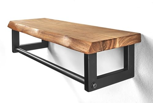 Kobolo Garderobe Wandregal Wandgarderobe aus Metall und Holz