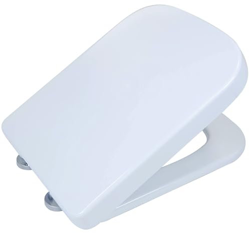 Go Bathrooms White Square Soft Close Quick Release Heavy Duty Toilet Seat