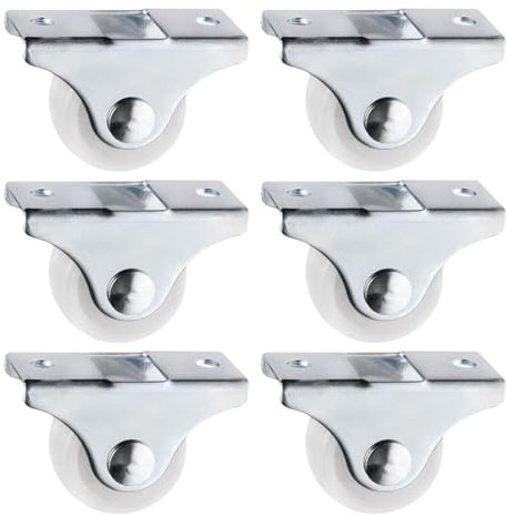 WeddHuis 6pcs Ruedas para muebles pequeños, mini ruedas para muebles, capacidad de carga de hasta 20 kg, adecuadas para cajas de herramientas, muebles, carros