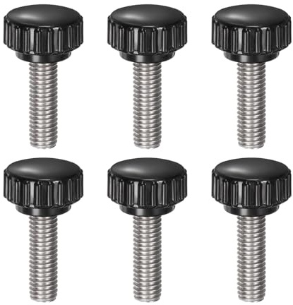 QUARKZMAN 6 Stück Rändelschraube mit Gewinde M8 x 25mm x 22mm Edelstahl 304 | Rundkopfschraube, Rundgriffbolzen Klemmknöpfe 22mm Handknöpfe Daumenschrauben Spannschraube, Für Industrie Maschine