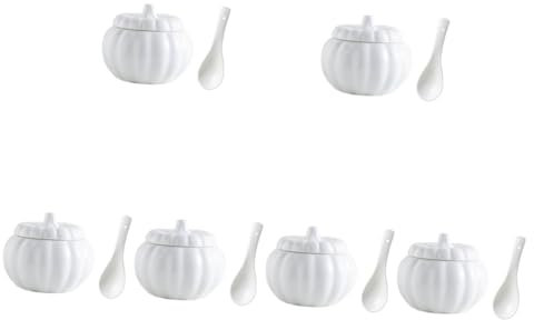 Cabilock 6 Set Di Ciotole Per Zuppa in Ceramica Con Cucchiaio Contenitore Per Alimenti E Utensili Da Cucina