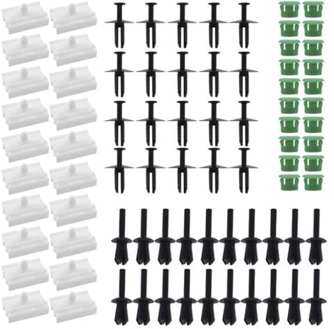 Buaak 80 Stück Seitenschweller Clips Kit Zierleisten Kompatibel Für BMW E46 Seitenschweller, Auto-Türverkleidung Befestigung Für BMW E36 316i 318i (Schwarz, Grün, Weiß)