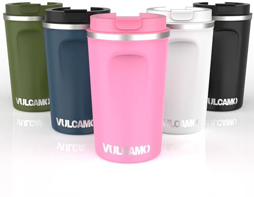 Taza Termica Sin BPA 380ml - Vaso Travel Mug Acero Inoxidable Rosa, Antigoteo Frio Caliente