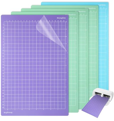 5 Stück Cutting Mat Schneidematte für Cricut Joy Xtra Selbstklebend | Rutschfeste Schneidematten mit Ersatzkleber zum Basteln, 1 Niedrige Viskosität, 3 Mittlere Klebrig und 1 Hohe Viskosität