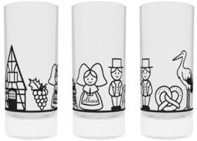 Boeckling - Lot de 6 Verres à jus de Fruits Assortis décor Skyline Alsace 30cl - BOECKLING