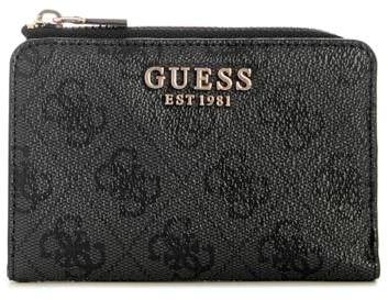 GUESS Laurel Ii Kartenetui mit umlaufendem Reißverschluss für Damen, Kohle-Logo, Einheitsgröße