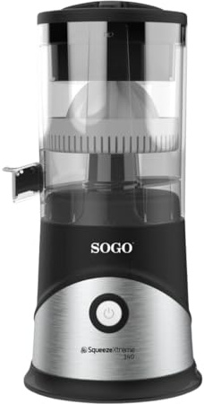 SOGO Exprimidor de Cítricos con Función de Elevación Automática - Exprimidor de Naranjas 140W de Acero Inoxidable - Compacto y Fácil de Limpiar con Filtro de Pulpa para Zumos Suaves y Naturales