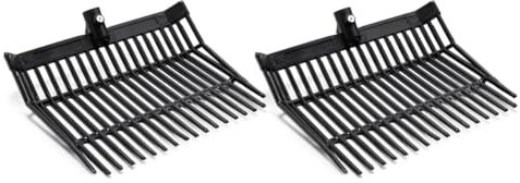 2Pcs Manure Fork Replacement Pitchforks - Heavy-Duty Horse Manure Rake for Effortless Stable Waste Removal - Easy Install & Use Black