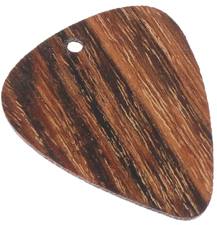HEATSHAKING Holzanhänger und Starker Haltbarkeit mit Ergonomischem Design in Gitarrenform aus Braunem Holz als Stilvolles Zubehör für Gitarrenspieler