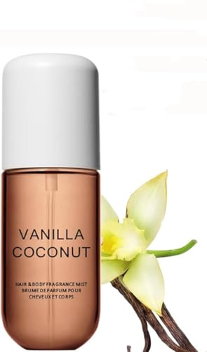 Vanilla Coconut Perfume, Coconut Vanilla Perfumes,Body & Hair Fragrance Mist,50 ml V-anilla Perfume for Women, Vanilla C-oconut Hair and Body PERFume Spray (1 pcs)