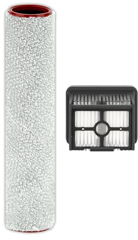 (2 piezas) H15 Pro 1 rodillo de cepillo (mango no incluido), 1 filtro de cepillo y filtros de repuesto para aspiradoras de agua y polvo Dreame H15 Pro/ H15 Mix/ H12 Pro FlexReach