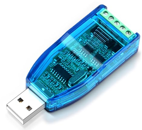 BOJKEON Adaptador convertidor USB a RS485 RS422 con protección TVS, chip CH341 para comunicación Modbus, compatible con Windows 11/10/8/7/XP, Linux, Mac OS (USB a RS485/422)