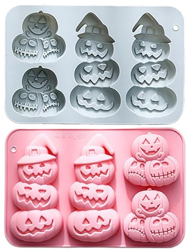 Formine Halloween Silicone, 2 Pezzi Stampo Ghiaccio Antiaderente, Stampo In Silicone Per Dolci Muffin Torta Caramelle Cioccolato Fondant Cubetti Di Ghiaccio Creazione Di Saponi E Halloween