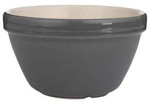 Mason Cash Grey Pudding Basin 16cm | 900ml Traditional Steaming Bowl | Classic Earthenware Design | Colour Mix Grey | Ideal for Prep, Serving & Baking | Iconic British Kitchenware